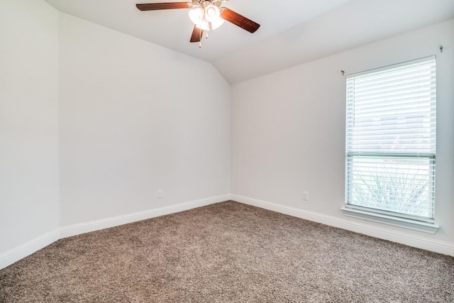 324 Jefferson Ln, Fate, TX 75189 - empty room with carpet flooring, ceiling fan, and lofted ceiling