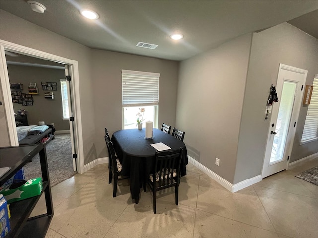 108 Ronnie Ln, Weatherford, TX 76088 - dining room featuring baseboards, healthy amount of natural light, recessed lighting, and light tile patterned floors