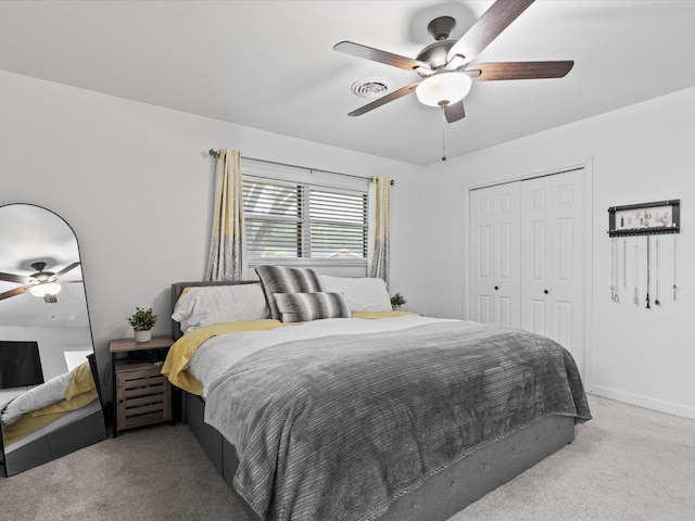 110 N Willow St, Mansfield, TX 76063 - carpeted bedroom with a closet, a ceiling fan, and baseboards
