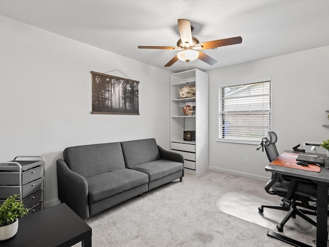 110 N Willow St, Mansfield, TX 76063 - carpeted office space featuring a ceiling fan and baseboards