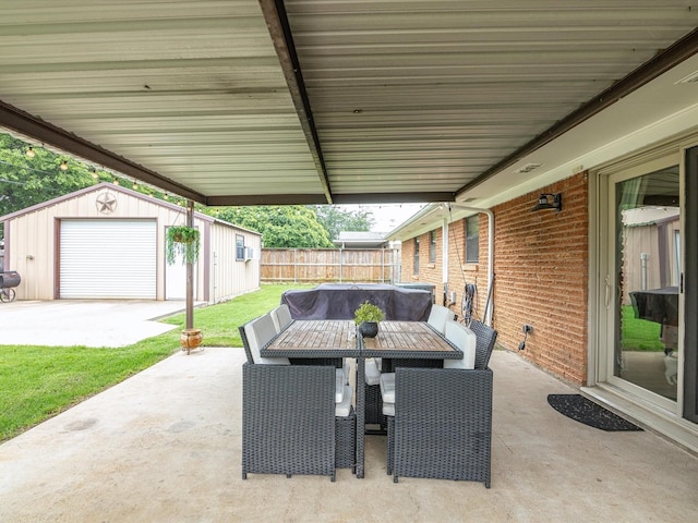 110 N Willow St, Mansfield, TX 76063 - view of patio / terrace featuring an outdoor structure and outdoor dining space