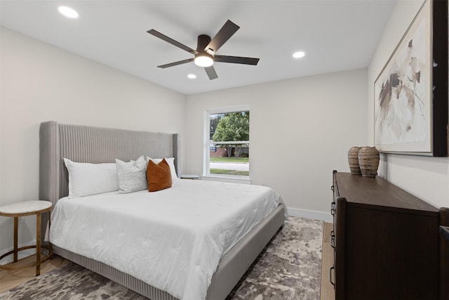 5009 Stacey Ave, Fort Worth, TX 76132 - bedroom featuring recessed lighting, baseboards, and a ceiling fan