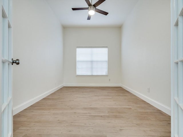 1428 Charlotte Way, Carrollton, TX 75007 - empty room with a ceiling fan, light wood-style flooring, and baseboards