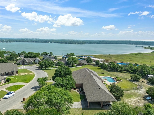 3709 Cliff View Loop, Weatherford, TX 76087 - aerial view of a nearby body of water and a pool