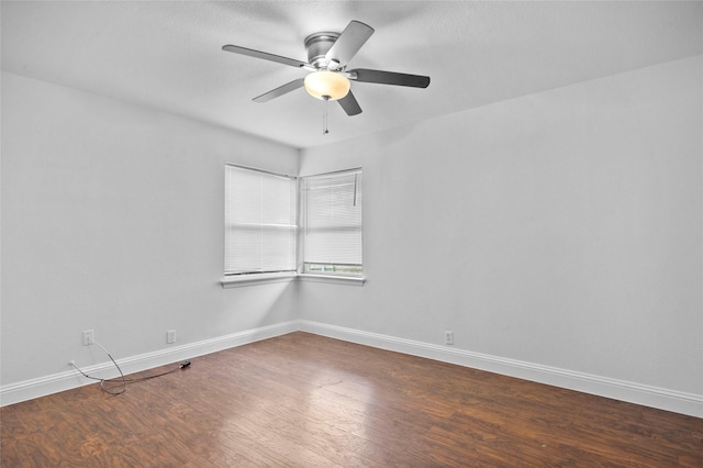 3334 Modlin St, Dallas, TX 75228 - empty room featuring baseboards, wood finished floors, and ceiling fan