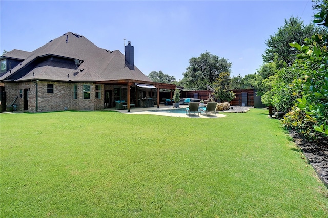 1302 Kelly Green Ct, Keller, TX 76248 - back of property with a patio, a chimney, and brick siding