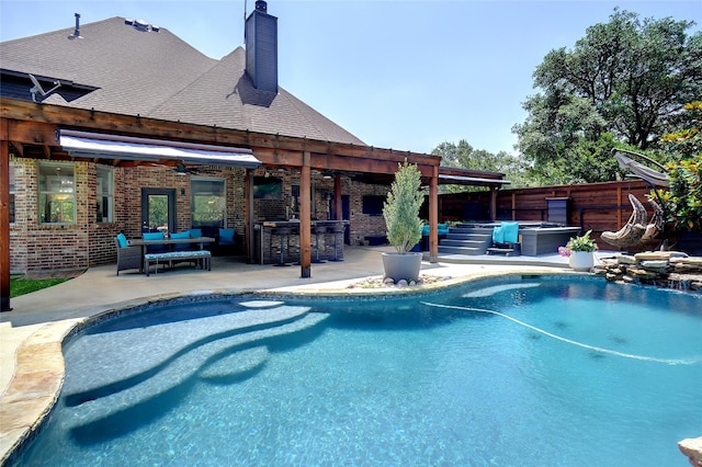 1302 Kelly Green Ct, Keller, TX 76248 - view of swimming pool featuring a jacuzzi and a patio area