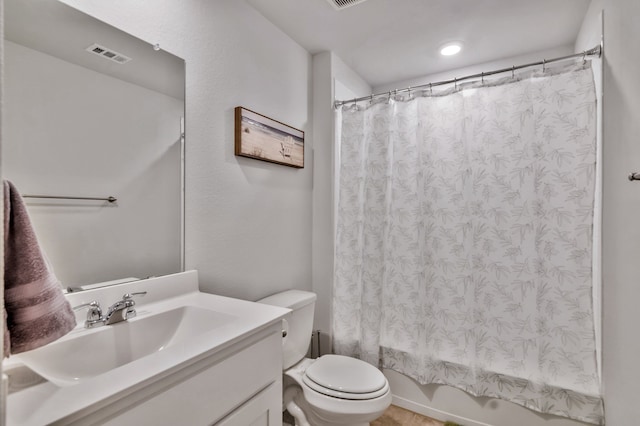 16637 Friesland Ln, Justin, TX 76247 - full bath featuring vanity, toilet, and shower / bathtub combination with curtain