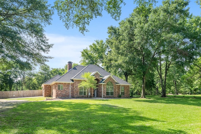 6881 Scenic Dr, Eustace, TX 75124 - view of front of home featuring brick siding and a chimney