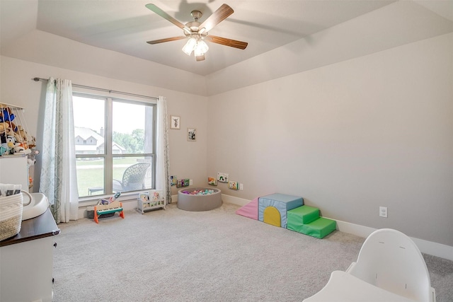4017 Crick Ct, Weatherford, TX 76087 - game room with carpet flooring, ceiling fan, and baseboards
