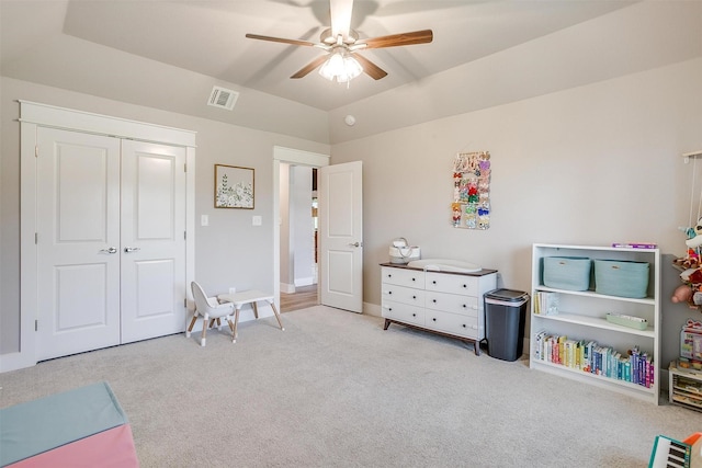 4017 Crick Ct, Weatherford, TX 76087 - rec room with carpet flooring and ceiling fan