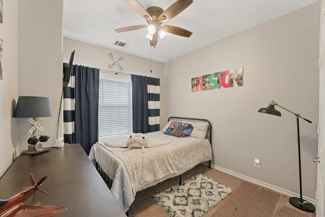 210 Sendero Dr, Waxahachie, TX 75165 - carpeted bedroom featuring baseboards and ceiling fan
