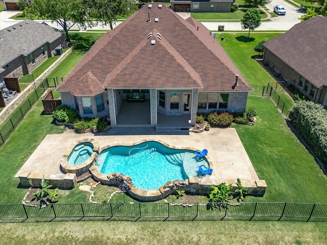 1105 Crown Valley Dr, Weatherford, TX 76087 - view of swimming pool featuring a patio area and a pool with connected hot tub