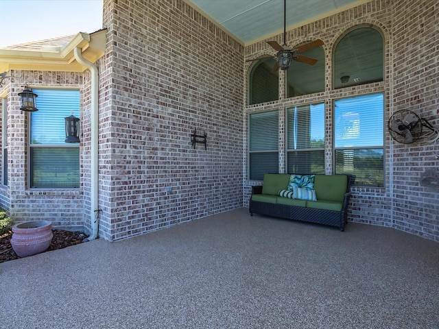 1105 Crown Valley Dr, Weatherford, TX 76087 - view of patio featuring ceiling fan