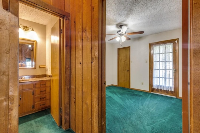13220 Briar Rd, Azle, TX 76020 - corridor with a textured ceiling and carpet