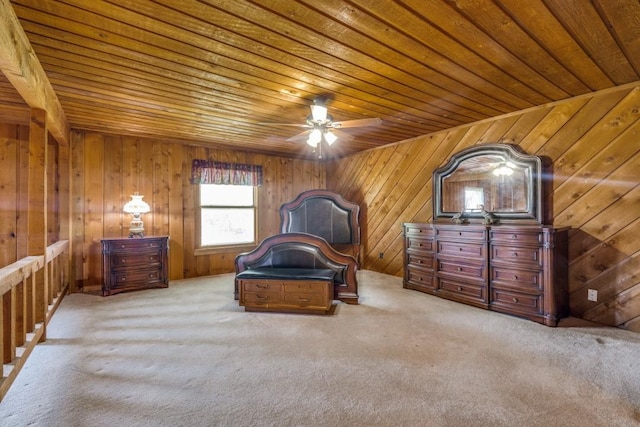 13220 Briar Rd, Azle, TX 76020 - carpeted bedroom featuring wooden ceiling and wooden walls