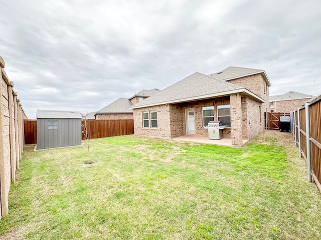 3225 Conley Ct, Mesquite, TX 75126 - back of house featuring a patio, roof with shingles, and brick siding