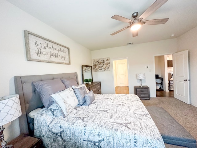 3225 Conley Ct, Mesquite, TX 75126 - carpeted bedroom featuring ceiling fan
