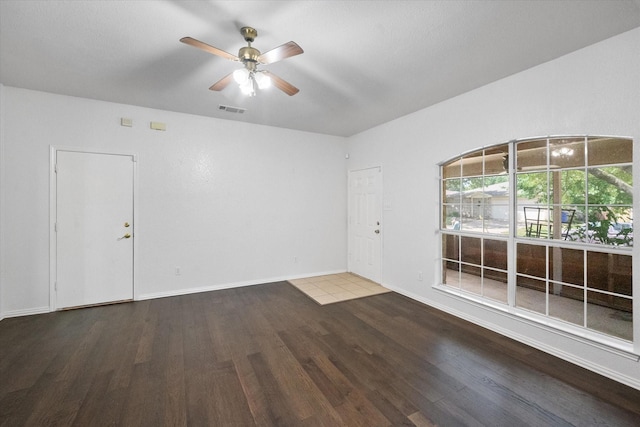 415 Blueberry Hill Ln, Mansfield, TX 76063 - spare room featuring wood finished floors, ceiling fan, and baseboards