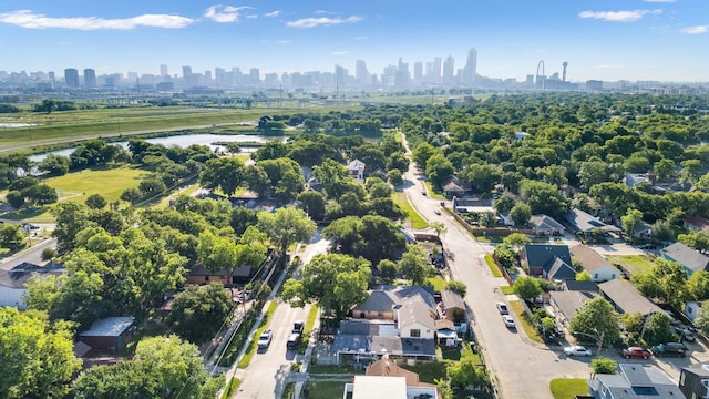 1522 Life Ave, Dallas, TX 75212 - aerial overview of property's location with city skyline