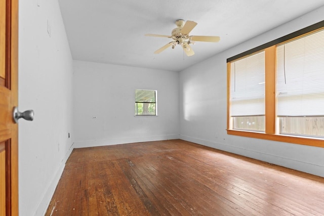 314 Dunn St, Waxahachie, TX 75165 - spare room featuring hardwood / wood-style floors, a ceiling fan, and baseboards