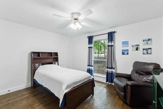 780 River Oaks Dr, Fairview, TX 75069 - bedroom featuring wood finished floors, a ceiling fan, and baseboards