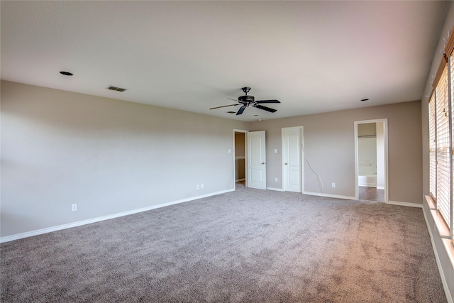 1057 Castle Top Dr, Fort Worth, TX 76052 - unfurnished bedroom featuring carpet flooring, baseboards, a ceiling fan, and ensuite bath