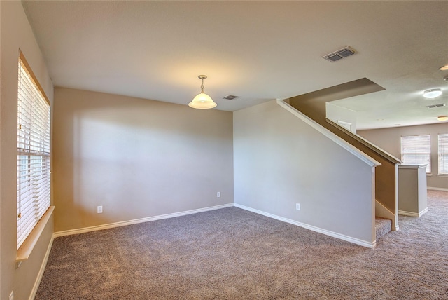 1057 Castle Top Dr, Fort Worth, TX 76052 - carpeted empty room featuring stairs and baseboards