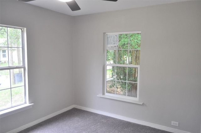722 Sunset St, Sulphur Springs, TX 75482 - carpeted empty room featuring ceiling fan, healthy amount of natural light, and baseboards