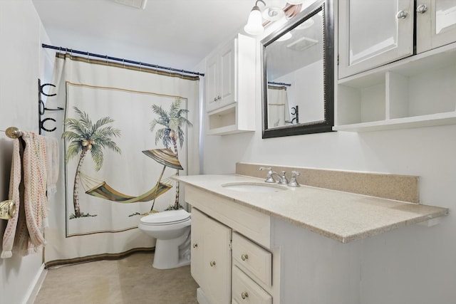 116 S Lyndalyn Ave, Desoto, TX 75115 - bathroom featuring vanity, toilet, and a shower with shower curtain