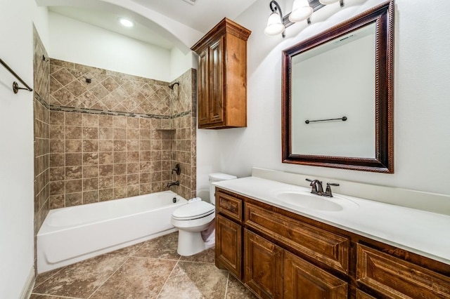 1420 Candler Dr, Prosper, TX 75078 - bathroom featuring vanity, toilet, and bathing tub / shower combination