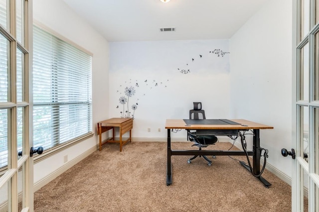 1420 Candler Dr, Prosper, TX 75078 - office space with french doors, light colored carpet, and baseboards