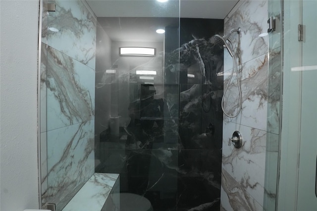 706 Midway Dr W, Euless, TX 76039 - bathroom featuring a marble finish shower and toilet