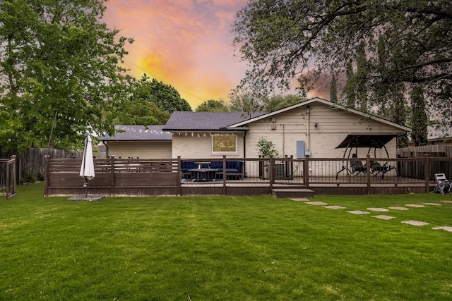 3455 Timberview Rd, Dallas, TX 75229 - back of house featuring a deck and brick siding
