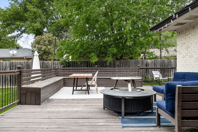 3455 Timberview Rd, Dallas, TX 75229 - deck with a fenced backyard and outdoor lounge area