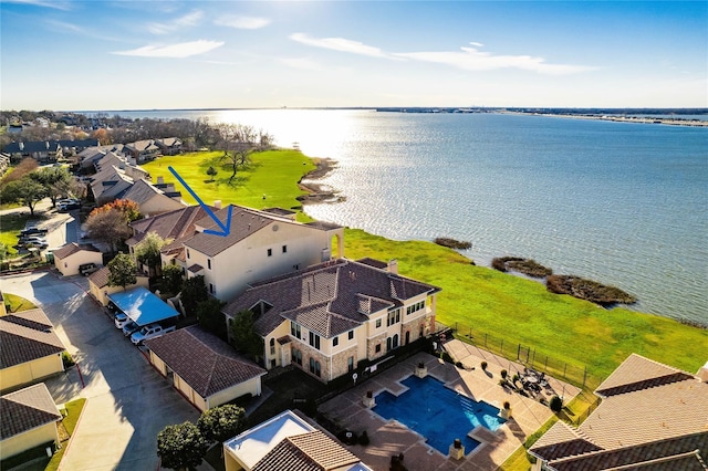 2132 Portofino Dr, Rockwall, TX 75032 - aerial perspective of suburban area with a large body of water