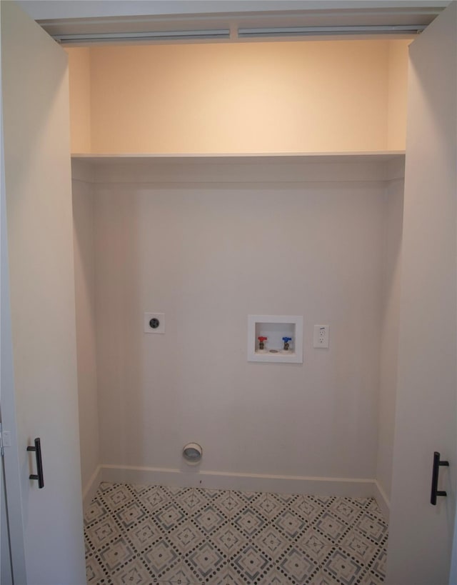 10734 Coogan Dr, Dallas, TX 75229 - washroom featuring hookup for an electric dryer, washer hookup, and baseboards