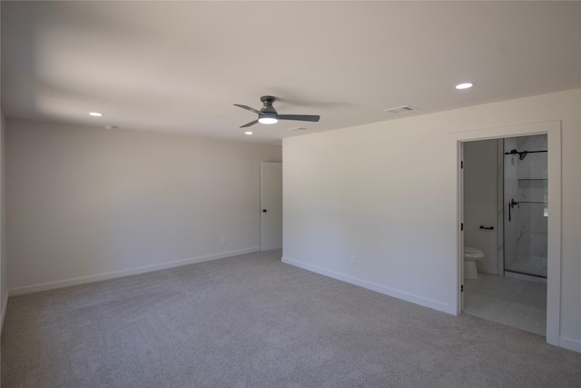 10734 Coogan Dr, Dallas, TX 75229 - carpeted empty room featuring ceiling fan, recessed lighting, and baseboards