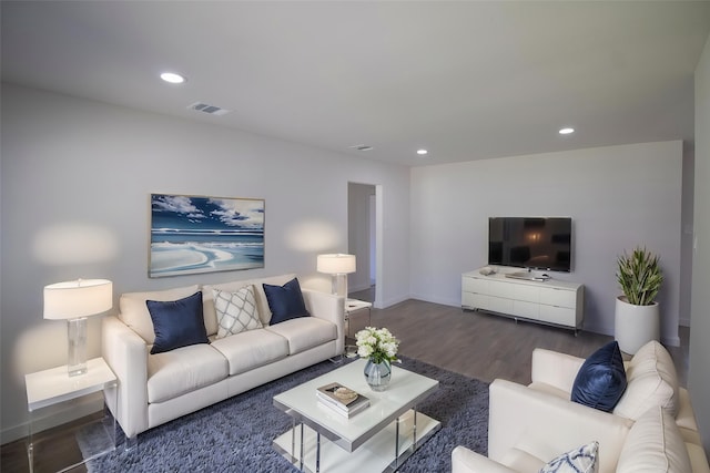 10734 Coogan Dr, Dallas, TX 75229 - living room with recessed lighting, wood finished floors, and baseboards