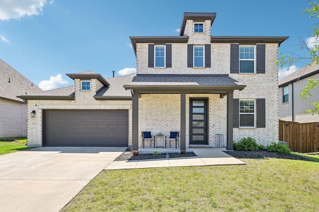1213 Palmetto Dr, Forney, TX 75126 - view of front of property with concrete driveway, a garage, and covered porch