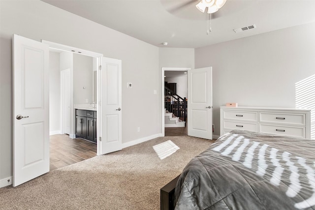 2013 Elara Dr, Haslet, TX 76052 - bedroom with light carpet, baseboards, and a ceiling fan