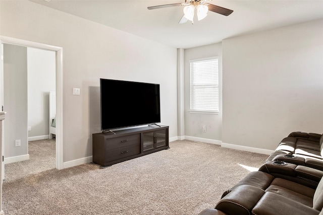 2013 Elara Dr, Haslet, TX 76052 - living area with a ceiling fan, carpet flooring, and baseboards