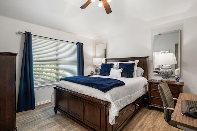 913 Bristlewood Dr, Mckinney, TX 75072 - bedroom with wood finished floors, a ceiling fan, and baseboards