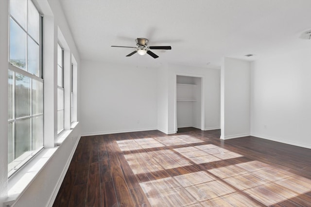 1713 Arvada Dr, Richardson, TX 75081 - empty room with ceiling fan, wood-type flooring, and baseboards