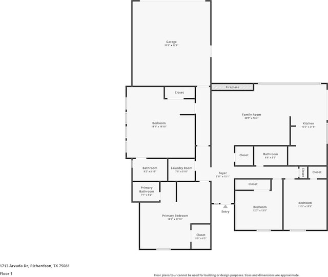 1713 Arvada Dr, Richardson, TX 75081 - room layout