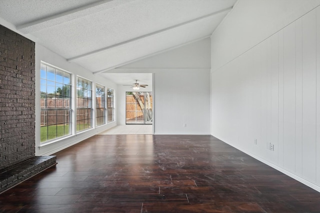 1713 Arvada Dr, Richardson, TX 75081 - unfurnished room featuring wood-type flooring, lofted ceiling, ceiling fan, and a textured ceiling