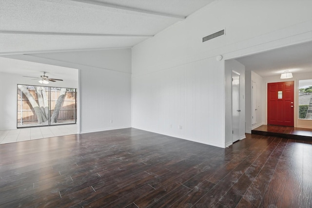 1713 Arvada Dr, Richardson, TX 75081 - unfurnished living room featuring wood finished floors, a ceiling fan, and baseboards