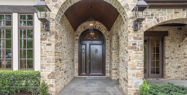 5909 Kittansett Ct, Fort Worth, TX 76132 - view of exterior entry featuring brick siding and stone siding