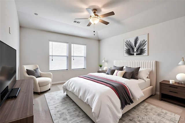 788 Cascade Ln, Princeton, TX 75407 - bedroom with light carpet, baseboards, and ceiling fan