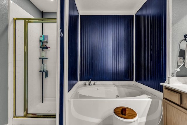 6923 Todd Ln, Sachse, TX 75048 - full bath with a stall shower, a tub with jets, and vanity